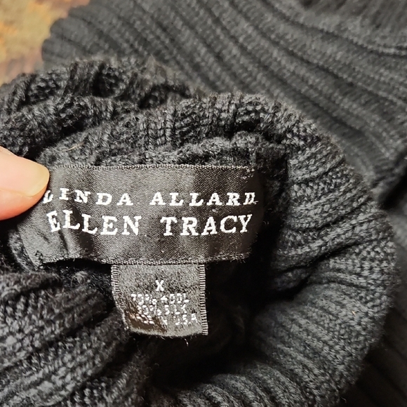 Ellen Tracy Ribbed Black Turtleneck Sweater - Picture 5 of 6